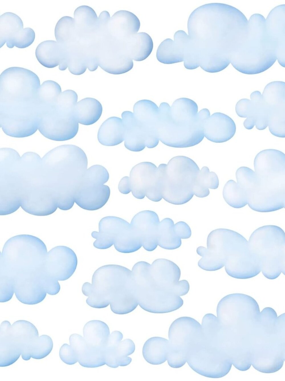 Soft Blue Cloud Wall Stickers Decals for Nursery Decor DS9-1702